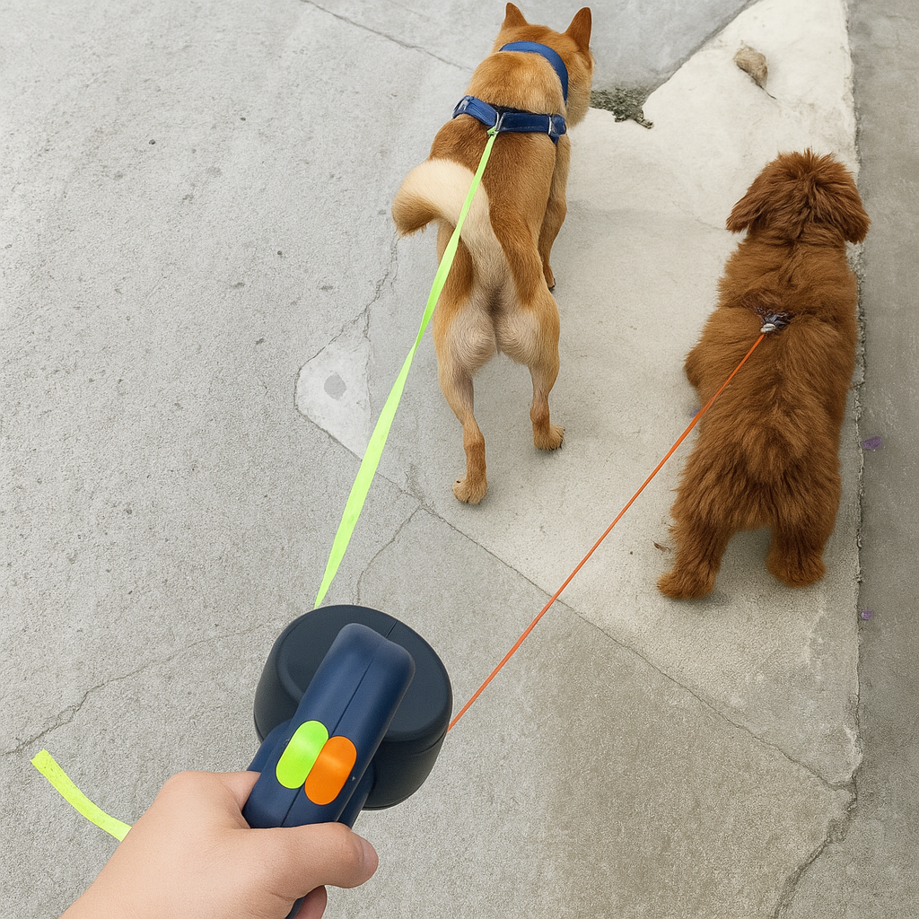 Charly | Dual Retractable Dog Leash with 360° Swivel