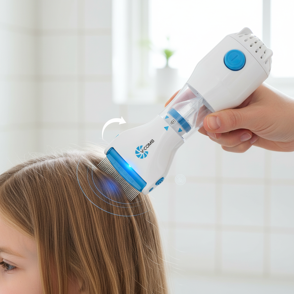 Charly | Electric Lice Remover | Vacuum Suction Technology | Stainless Steel Tooth System | Chemical-Free Nits Extraction | Integrated LED Control Light | Includes Hygiene Filter