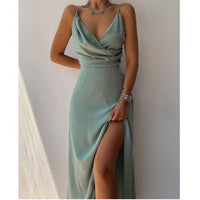 Sisica | Sophisticated V-Neck Flowy Maxi Dress