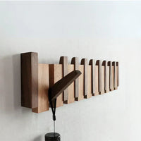 Sisica | Wall-Mounted Wood Entryway Organizer with Folding Hooks