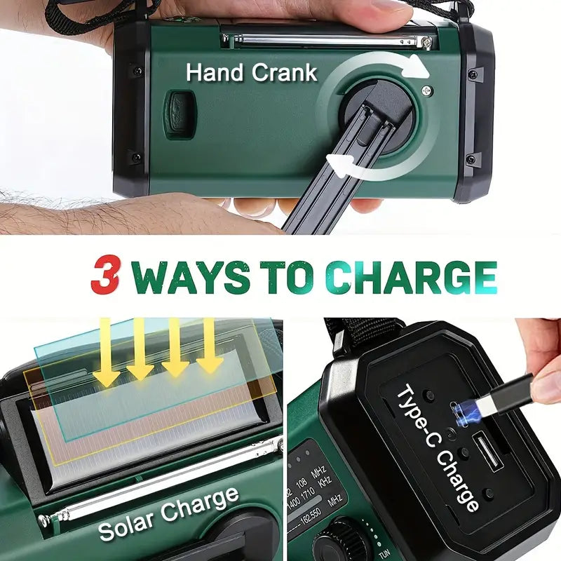 Charly | Emergency Radio with Solar, Hand Crank & Power Bank