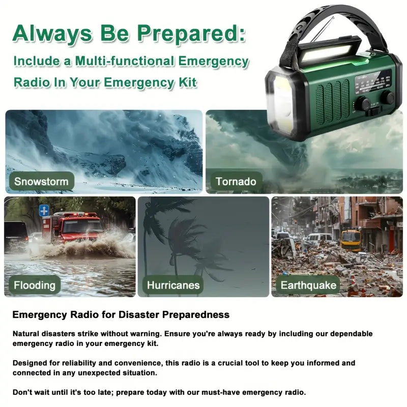 Charly | Emergency Radio with Solar, Hand Crank & Power Bank