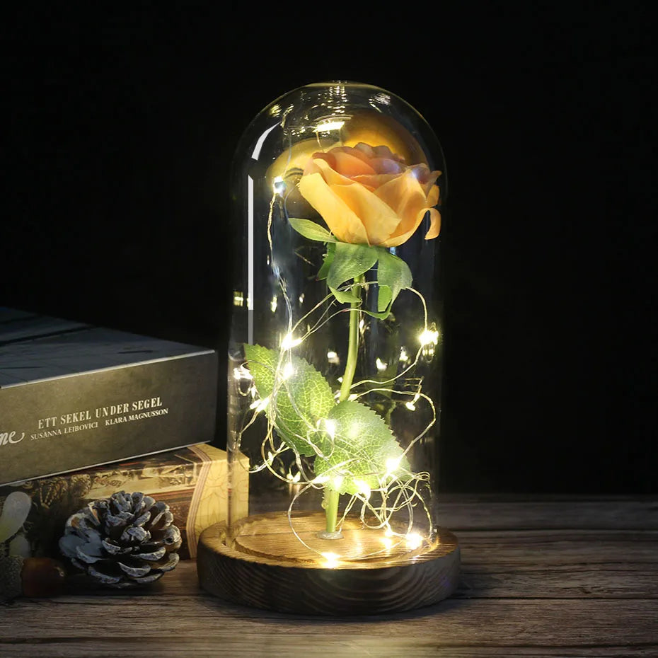 Charly – Eternal Rose in Glass Dome with Atmospheric LED Lighting