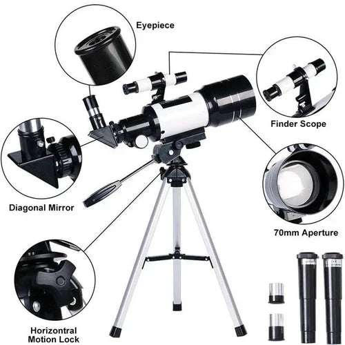 Charly | Explore the Stars with Ease - Professional Telescope with Tripod & 150x Zoom for Moon Observation