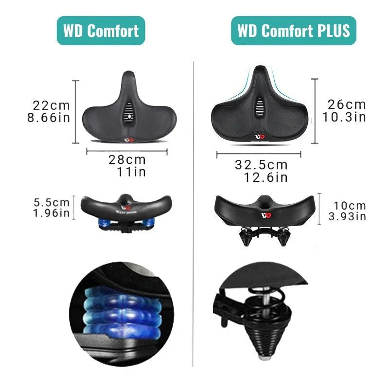 Charly | Extra Wide Bicycle Saddle with Ergonomic Design