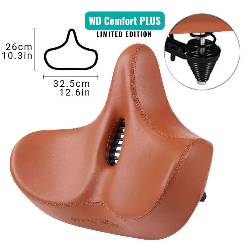 Charly | Extra Wide Bicycle Saddle with Ergonomic Design