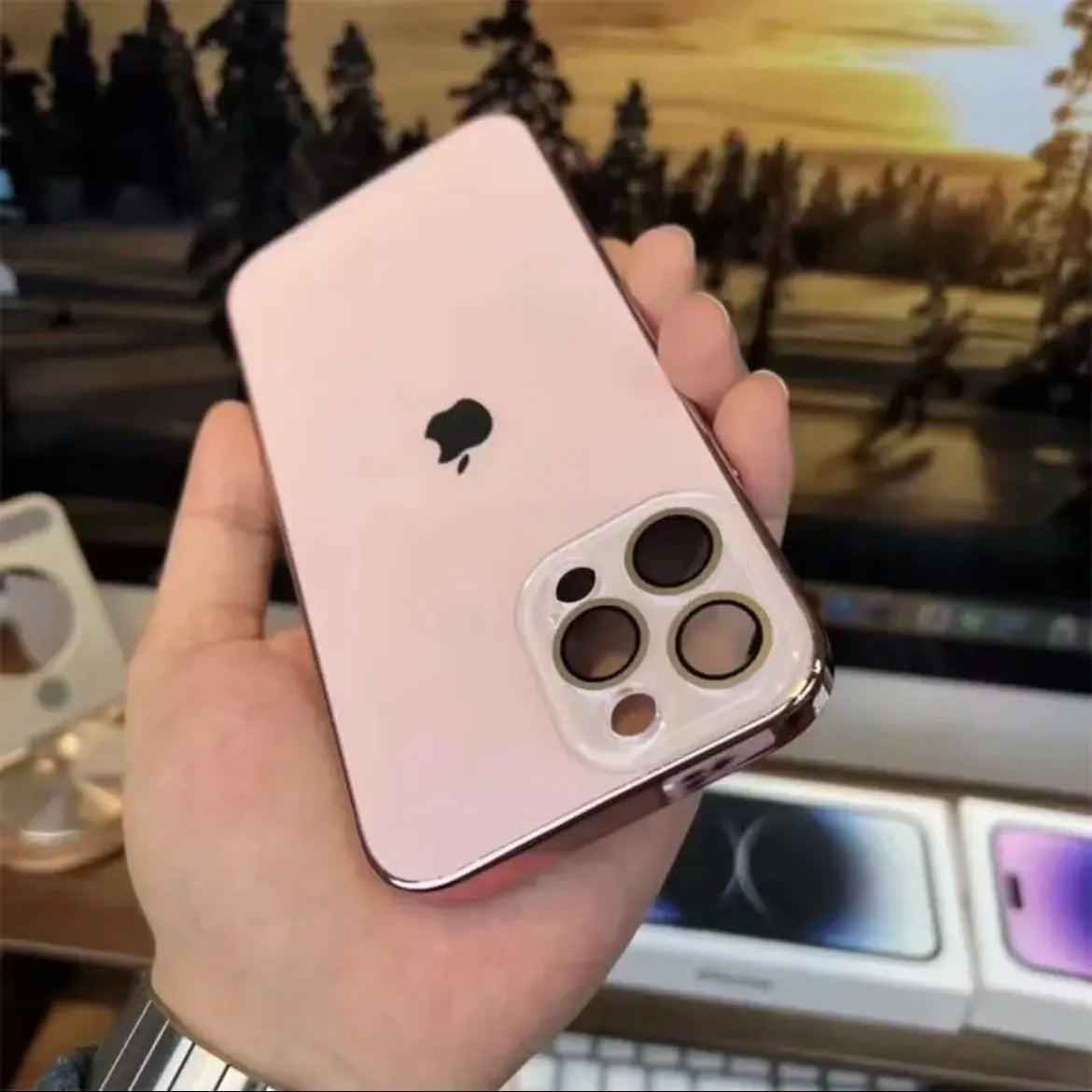 Charly | Galvanized Matte Acrylic Tempered Glass iPhone Case