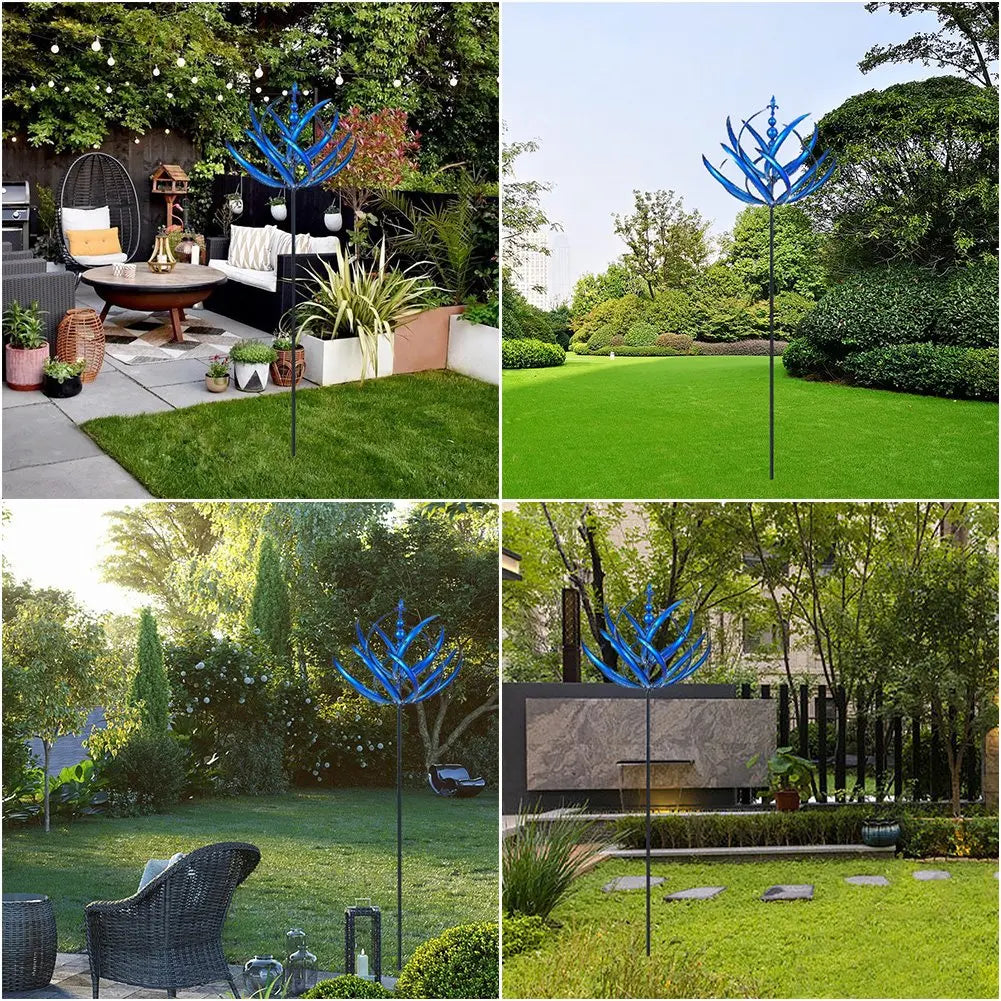 Charly | Garden Kinetic Wind Spinner Decor - Swirling Petal Design