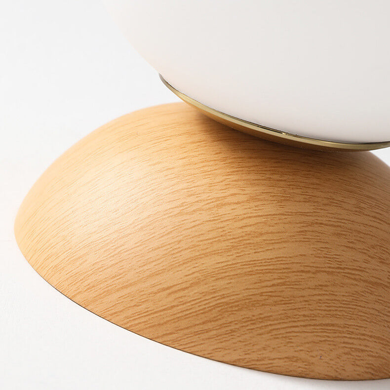 Charly | Glass Globe Ceiling Light | Wood Grain Design
