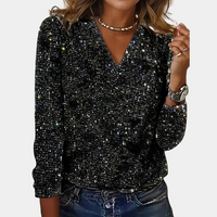 Sisica | Women's V-Neck Glitter Top