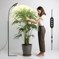 Sisica | Black 20W LED Plant Light Stand, Full Spectrum, 3 Modes, Timer