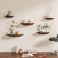 Sisica | Half-Round Wooden Wall Shelf | Stylish and Space-Saving | Natural Wood