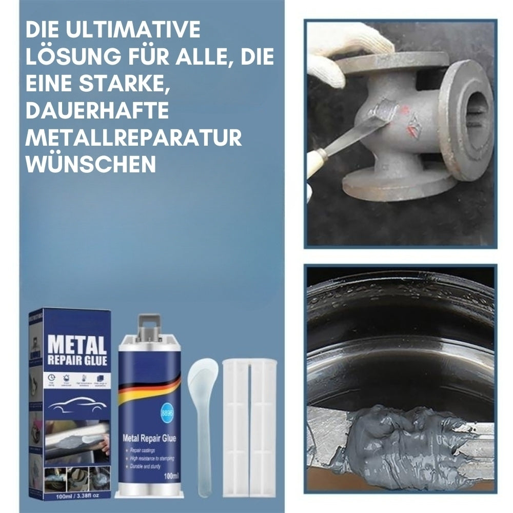 Charly | High-Performance Metal Repair Adhesive | Industrial Adhesive for Cast Iron, Steel & Aluminum | Heat Resistant & Waterproof | 100ml Liquid Metal Repair Kit | Silver