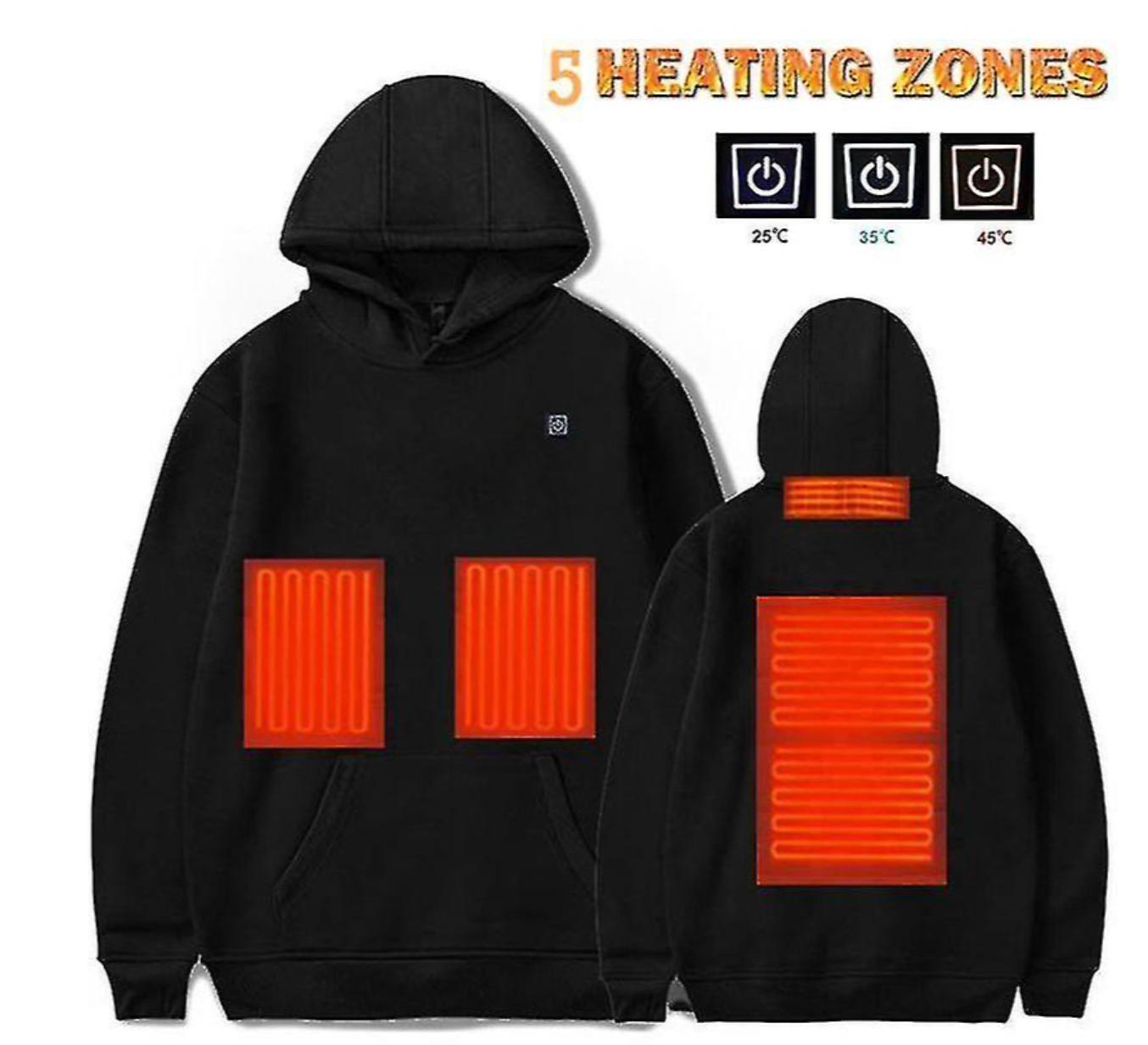 Charly Hoodies, USB Electric Heating Lightweight Hoodie Sweatshirt Jacket