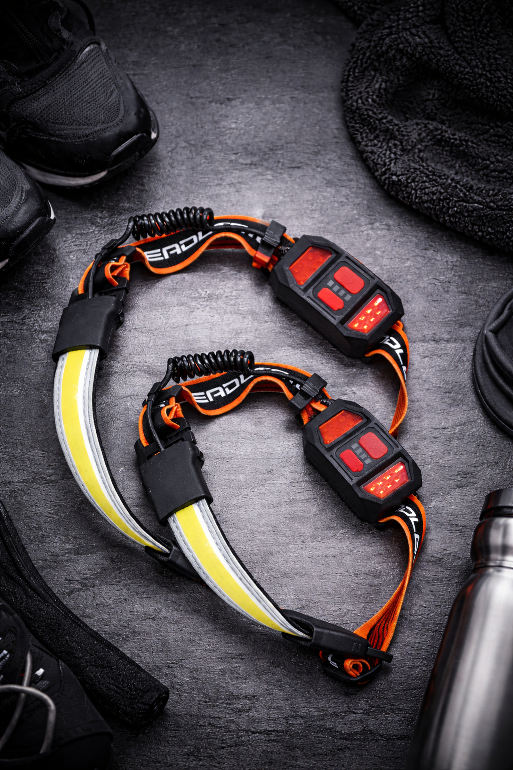 Charly | Hopedone Rechargeable Headlamp 1000 Lumens, 230° Wide Angle, Waterproof, 2-Pack, Orange