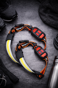 Sisica Rechargeable Wide Beam Headlamp Set, 1000 Lumens, 2-Pack, Orange