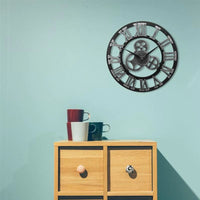 Sisica | Vintage Gear Wall Clock | Industrial Roman Numeral Design