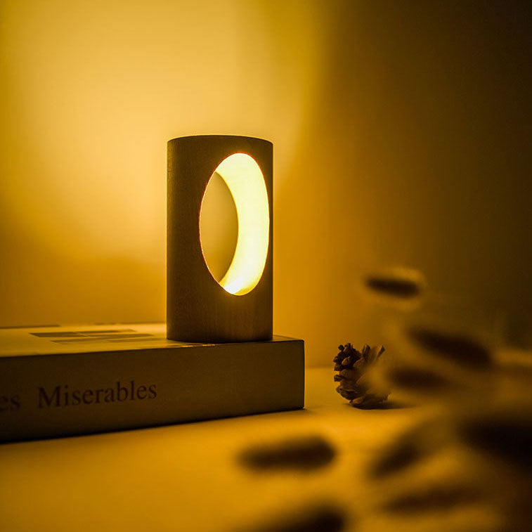 Charly | Japanese Solid Wood Rectangular Column LED Night Lamp USB Table Lamp