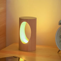 Sisica | Japanese Solid Wood Rectangular Column LED Night Lamp USB Table Lamp