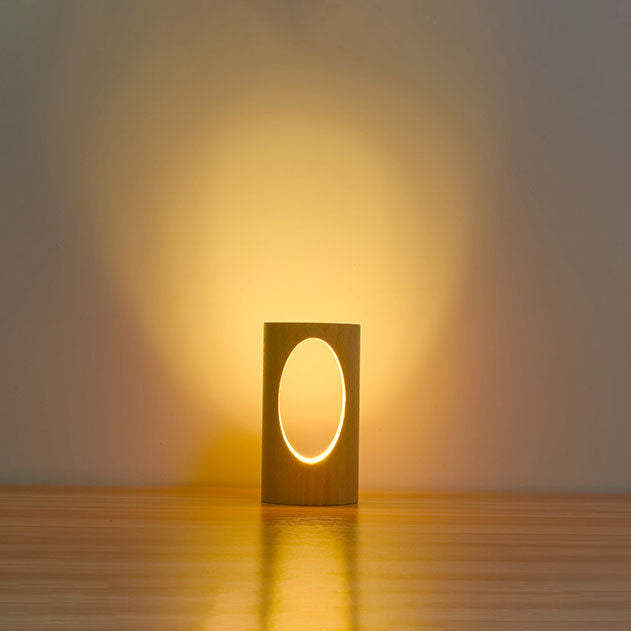 Charly | Japanese Solid Wood Rectangular Column LED Night Lamp USB Table Lamp