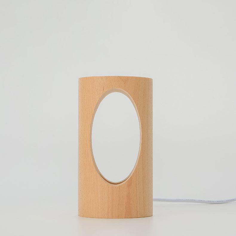 Charly | Japanese Solid Wood Rectangular Column LED Night Lamp USB Table Lamp