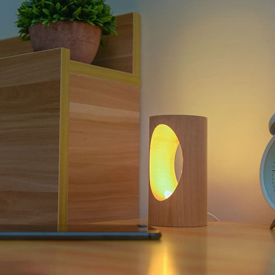 Charly | Japanese Solid Wood Rectangular Column LED Night Lamp USB Table Lamp