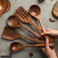Sisica Wooden Utensil Set | Natural Teak Kitchen Tools