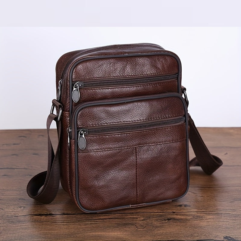Charly | Leather Men’s Shoulder Bag – Spacious Cowhide Bag with Adjustable Strap