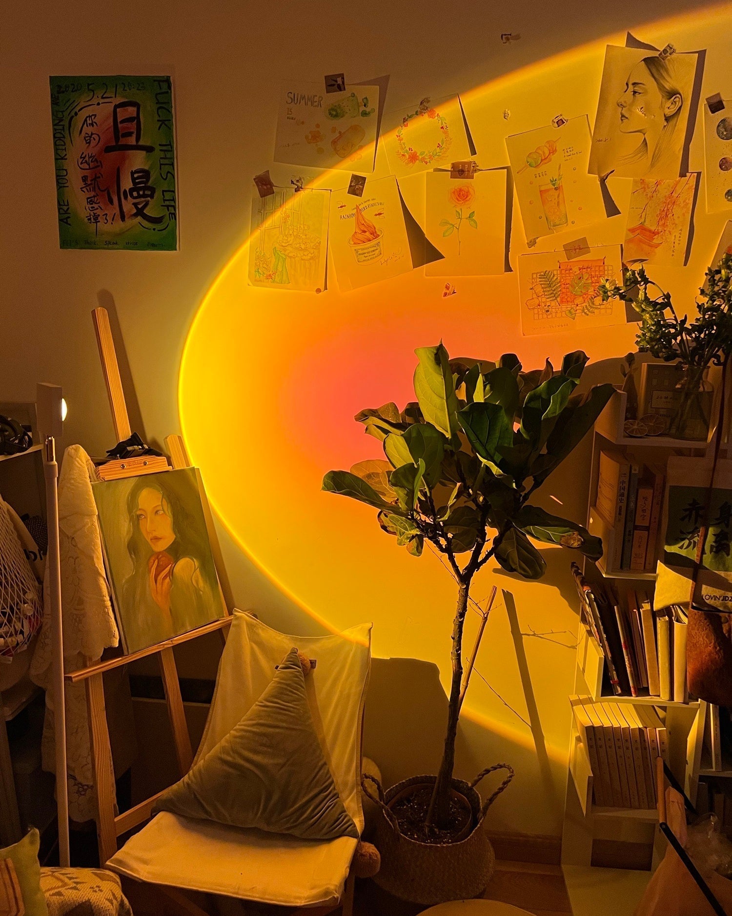 Charly | LED Color Projector Floor Lamp | Minimalist Halo Light Effect