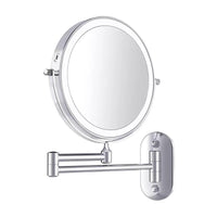 Sisica Rechargeable Magnifying Mirror | LED Lights | Chrome Silver Bathroom
