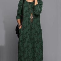 Sisica | Women's Elegant Printed Long-Sleeve Dress