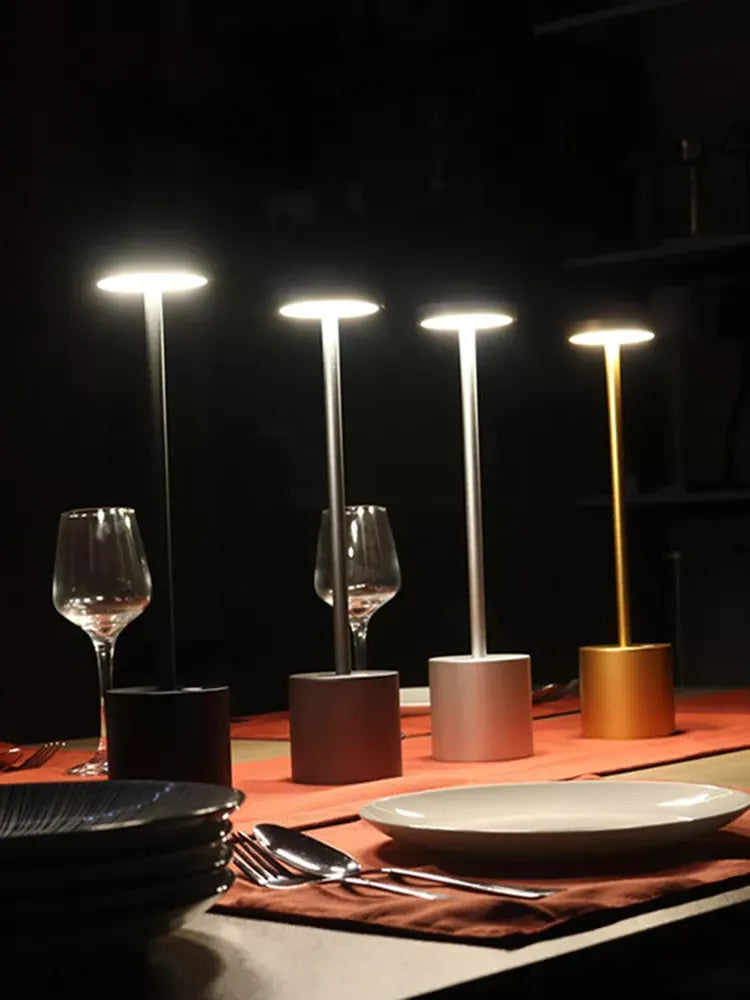 Charly | LumaLite Rechargeable LED Table Lamp | Wireless | Dimmable | Modern Design for Restaurants and Home