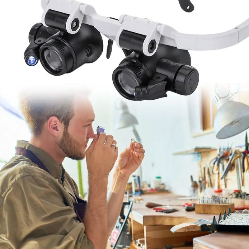 Charly | Magnifying glasses with LED lamps for double eyes