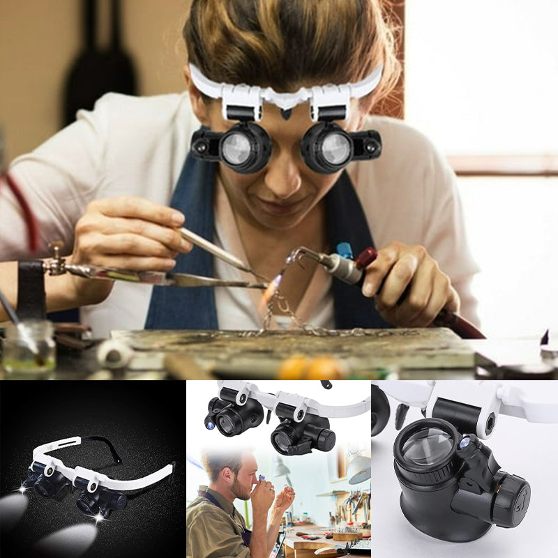 Charly | Magnifying glasses with LED lamps for double eyes