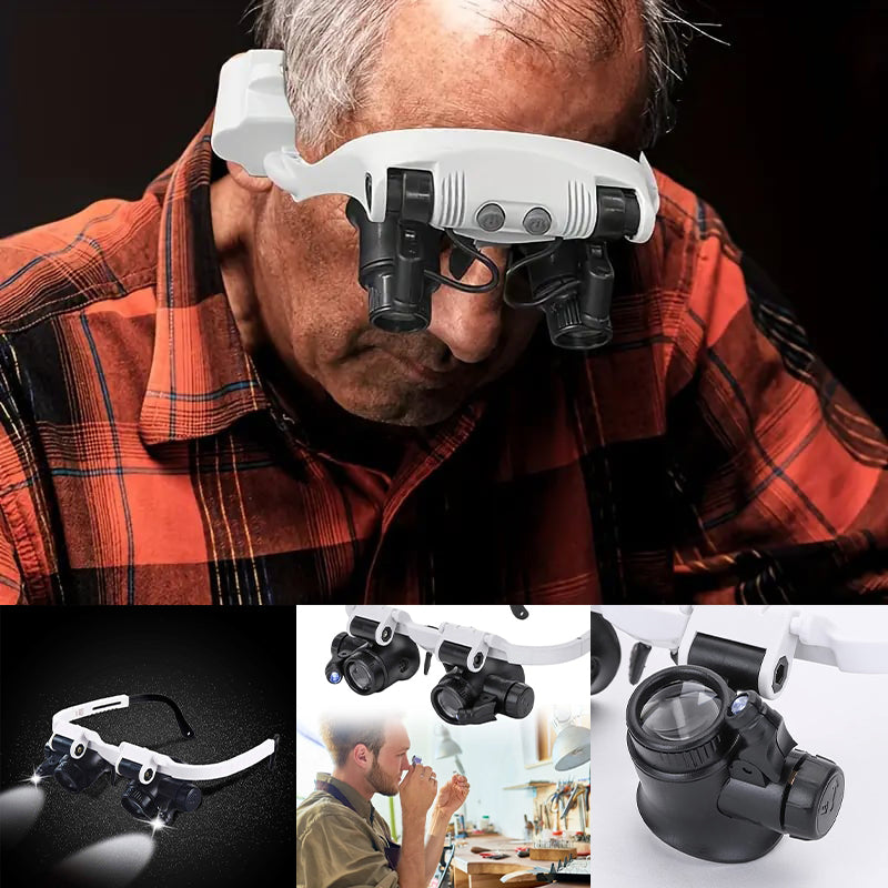 Charly | Magnifying Glasses with LED Lamps for Dual Eyes