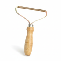 Sisica | Manual Lint Remover | Copper Precision Head | Solid Wood Handle | Battery-Free Fabric Shaver for Cashmere, Wool & Upholstery | Pilling Extractor