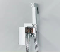 Sisica | Matte Black Bidet Shower Faucet in Solid Brass, Hygienic Shower, Hot-Cold Mixing Valve, Toilet Faucet for Muslim Use