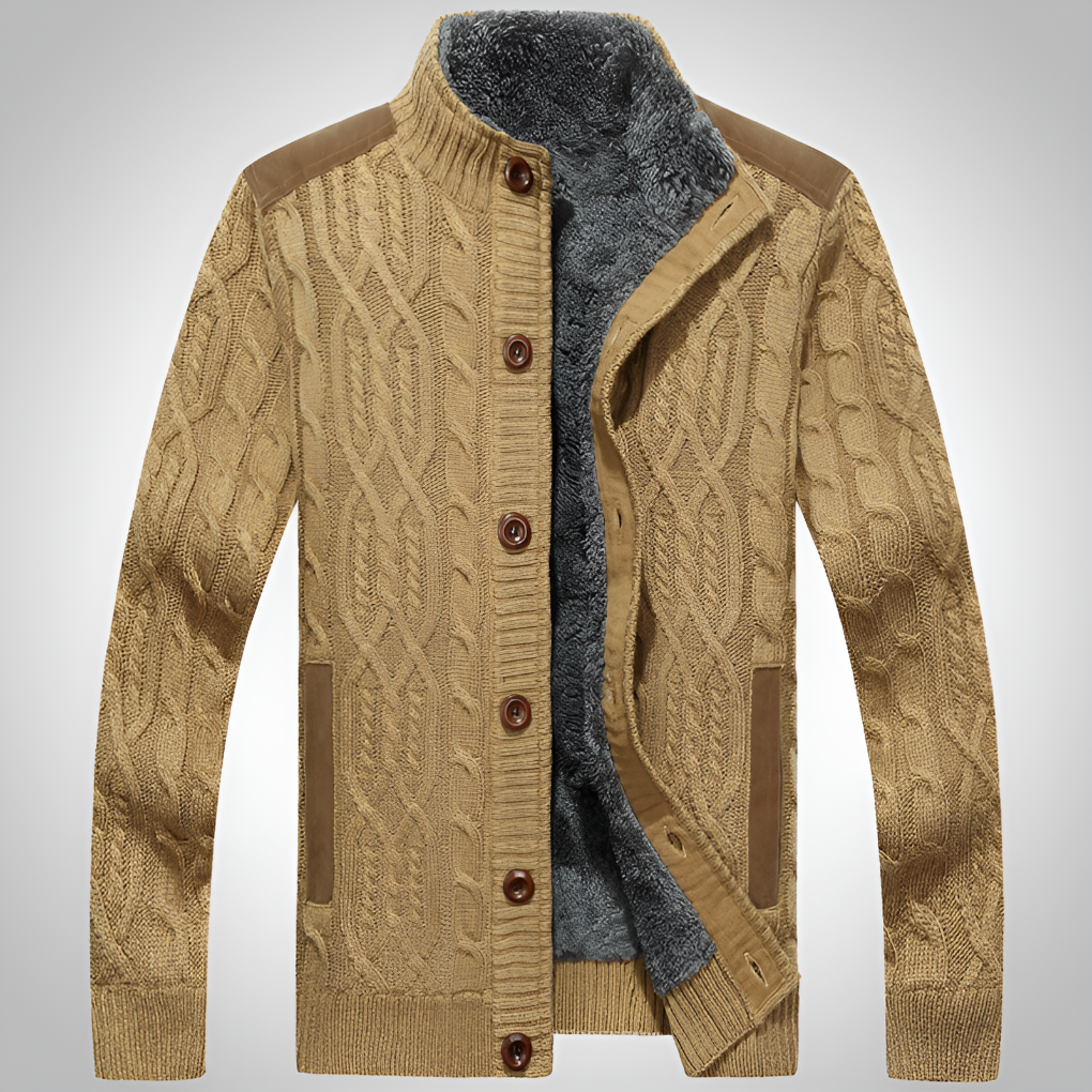 Charly | Men's Cable Knit Button-Front Cardigan