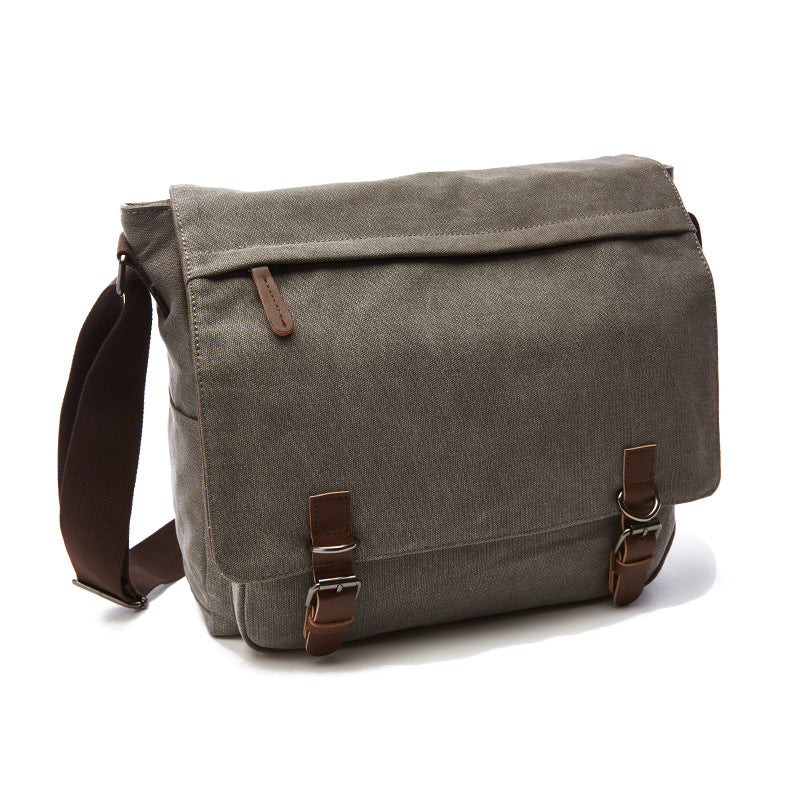 Charly | Men's Canvas Messenger Bag with Buckle Straps