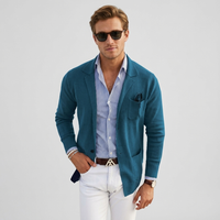 Sisica | Men's Casual Knit Blazer with Patch Pockets