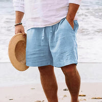 Men's Breathable Casual Linen Drawstring Shorts