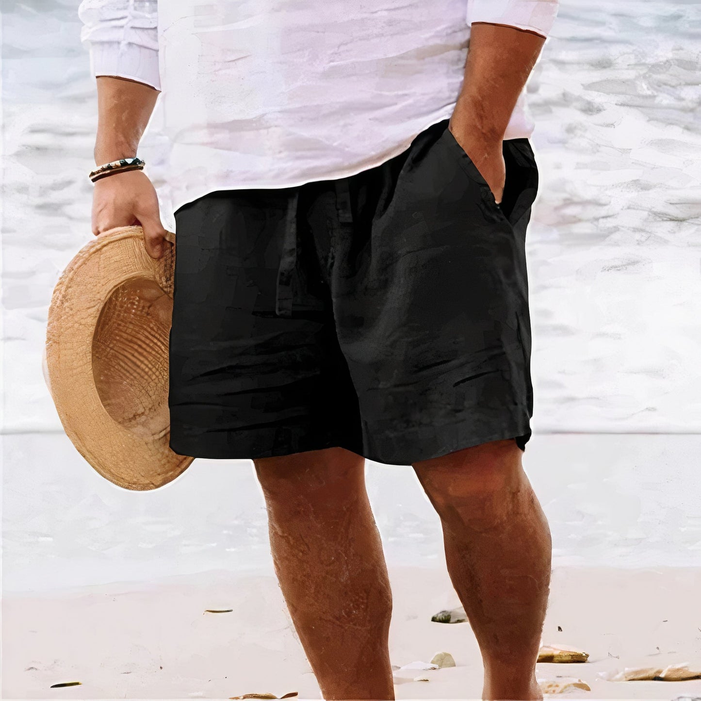 Charly | Men's Casual Linen Shorts with Drawstring