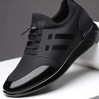 Sisica | Men's Comfort Leather Sneakers with Modern Stripe