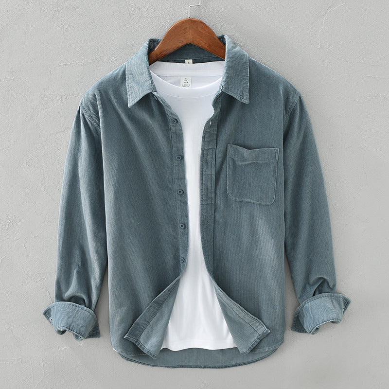 Charly | Men's Corduroy Button-Up Shirt with Chest Pocket