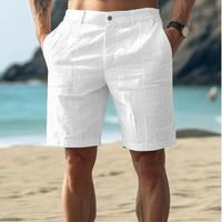 Casual Linen Blend Shorts with Drawstring Waist