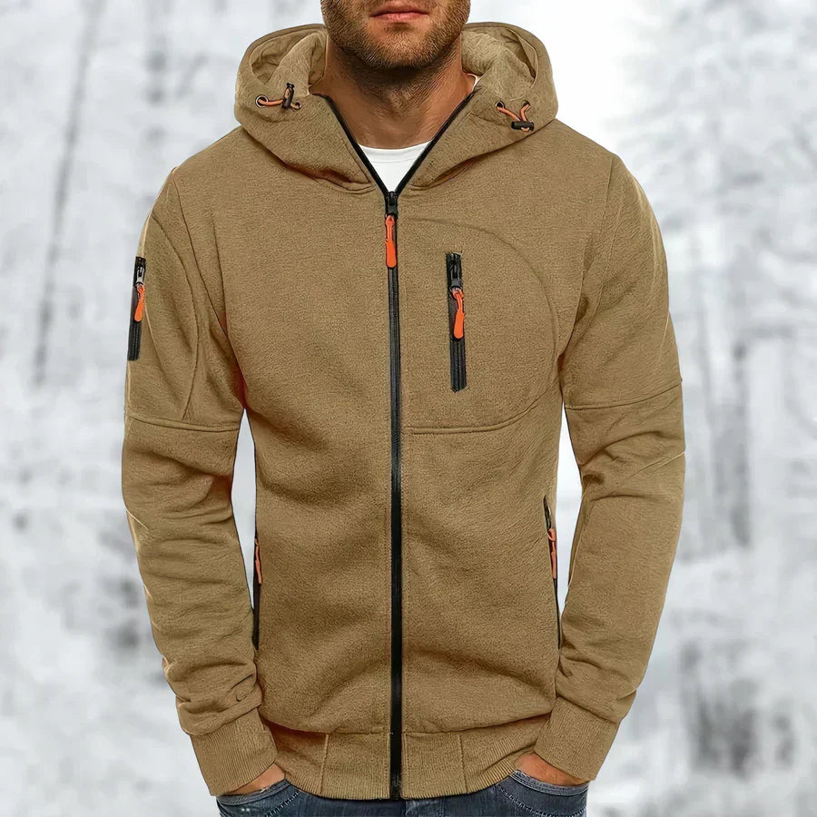 Charly | Men's Full Zip Hoodie with Pocket Detail