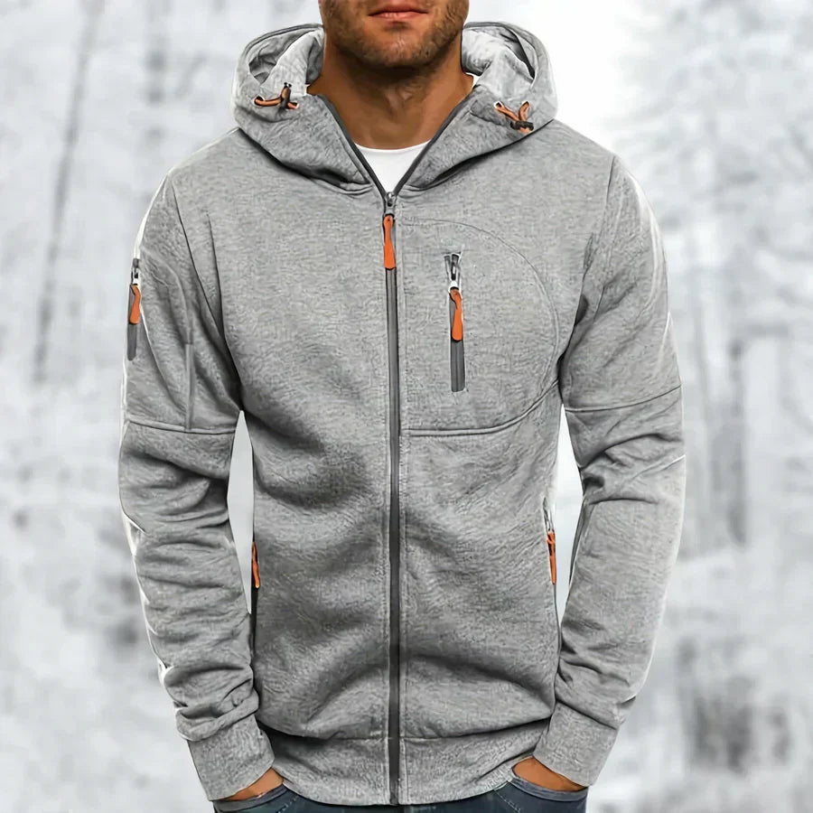 Charly | Men's Full Zip Hoodie with Pocket Detail