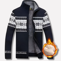 Men's Warm Nordic Knit Zip Cardigan