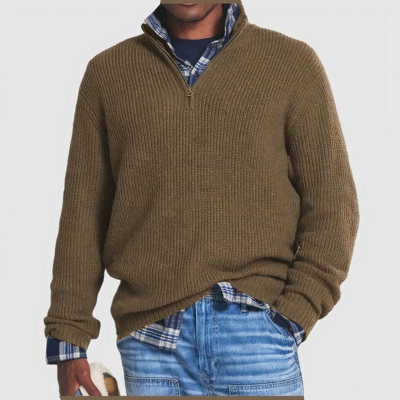 Charly | Men's Half-Zip Ribbed Knit Sweater