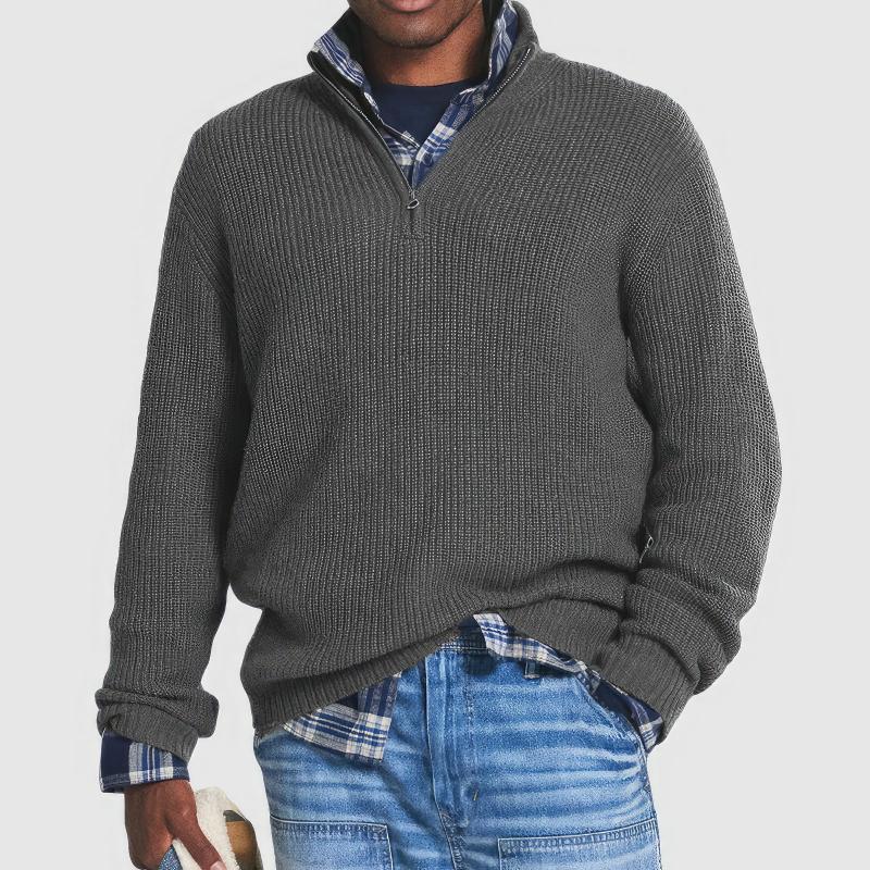 Charly | Men's Half-Zip Ribbed Knit Sweater